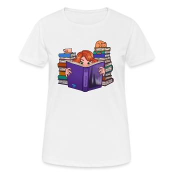 Literatur von TechPrincess - Frauen T-Shirt atmungsaktiv - Weiß - Vorne - AI Model Female 172 dark (172cm)