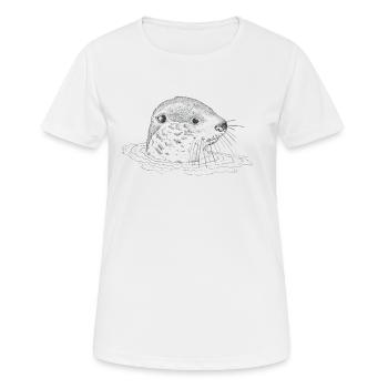 Otter in the water - Women's Breathable T-Shirt - white - Front - AI Model Female 172 dark (172cm)