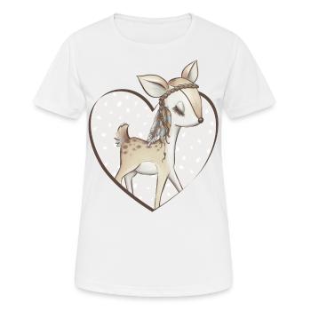 Deer Deer - Women's Breathable T-Shirt - white - Front - AI Model Female 172 dark (172cm)