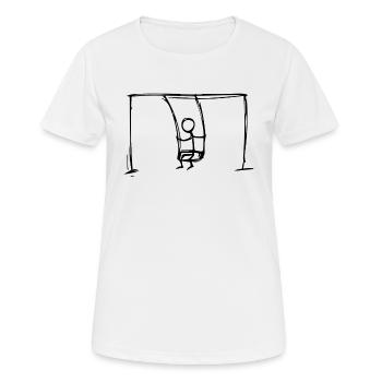 Schaukel - Strichmännchen - Frauen T-Shirt atmungsaktiv - Weiß - Vorne - AI Model Female 172 dark (172cm)