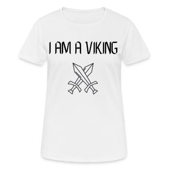 Ich bin ein Wikinger - Frauen T-Shirt atmungsaktiv - Weiß - Vorne - AI Model Female 172 dark (172cm)