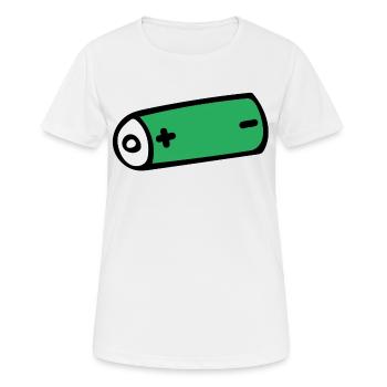 batterie - T-shirt respirant Femme - blanc - Devant - AI Model Female 172 dark (172cm)