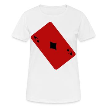 Karo As - Frauen T-Shirt atmungsaktiv - Weiß - Vorne - AI Model Female 172 dark (172cm)