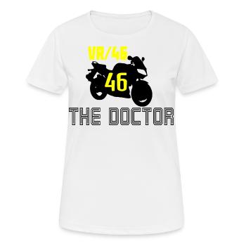 VR 46 THE DOCTOR. - T-shirt respirant Femme - blanc - Devant - AI Model Female 172 dark (172cm)