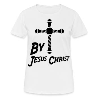 By Jesus Christ CROSS Jesus Christ - Women's Breathable T-Shirt - white - Front - AI Model Female 172 dark (172cm)