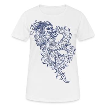 Dragon chinois - T-shirt respirant Femme - blanc - Devant - AI Model Female 172 dark (172cm)