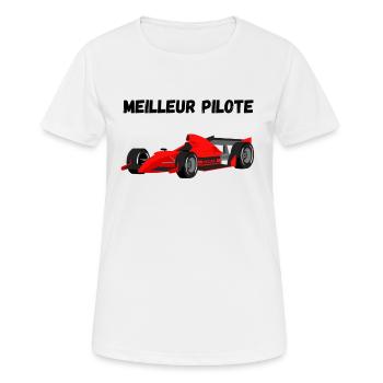 Meilleur Pilote Voiture de Course - T-shirt respirant Femme - blanc - Devant - AI Model Female 172 dark (172cm)