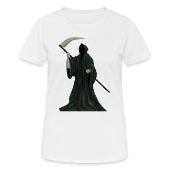 Sensenmann | Halloween | Sense | Der Tod - Frauen T-Shirt atmungsaktiv - Weiß - Vorne - AI Model Female 172 dark (172cm)