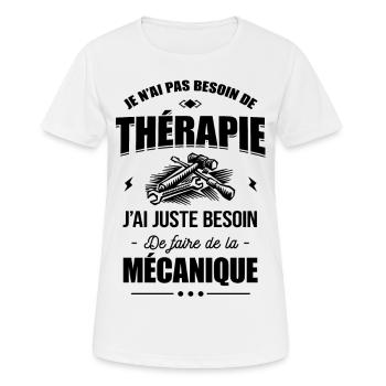 PAS BESOIN DE THÉRAPIE - BESOIN DE LA MÉCANIQUE - T-shirt respirant Femme - blanc - Devant - AI Model Female 172 dark (172cm)