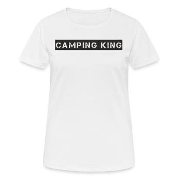 Camping - Camping King - Frauen T-Shirt atmungsaktiv - Weiß - Vorne - AI Model Female 172 dark (172cm)