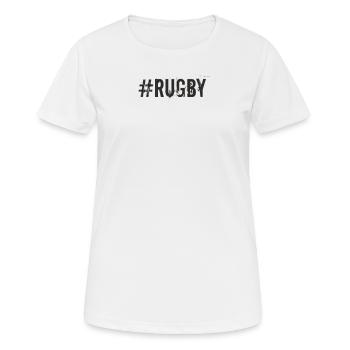 Rugby - #Rugby - Women's Breathable T-Shirt - white - Front - AI Model Female 172 dark (172cm)
