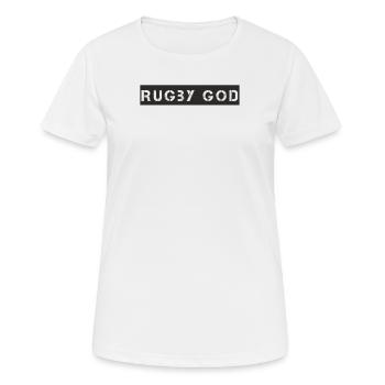 Rugby - Rugby God - Frauen T-Shirt atmungsaktiv - Weiß - Vorne - AI Model Female 172 dark (172cm)