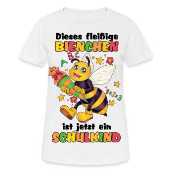 Biene fleißig Schule Zuckertüte Bienchen Kind - Frauen T-Shirt atmungsaktiv - Weiß - Vorne - AI Model Female 172 dark (172cm)