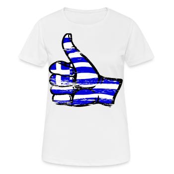 Drapeau de la Grèce Tout effacer l’icône - T-shirt respirant Femme - blanc - Devant - AI Model Female 172 dark (172cm)