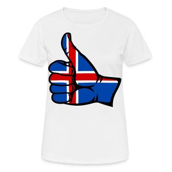 Drapeau de l’Islande Tout effacer l’icône - T-shirt respirant Femme - blanc - Devant - AI Model Female 172 dark (172cm)