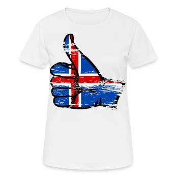 Drapeau de l’Islande Tout effacer l’icône utilisée - T-shirt respirant Femme - blanc - Devant - AI Model Female 172 dark (172cm)