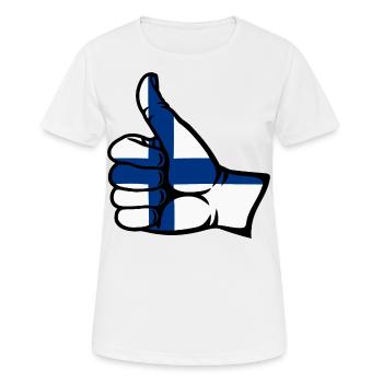 Finlande Drapeau Tout Effacer Icône - T-shirt respirant Femme - blanc - Devant - AI Model Female 172 dark (172cm)