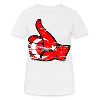 Drapeau de la Turquie Tout Effacer Utilisé Symbole - T-shirt respirant Femme - blanc - Devant - AI Model Female 172 dark (172cm)