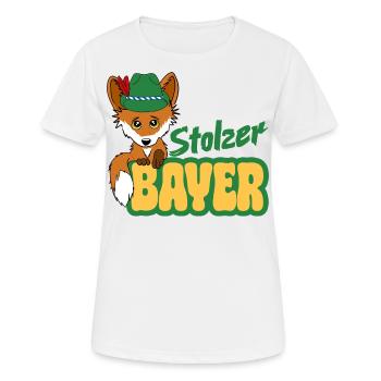 Fier Bavarois - Renard avec chapeau bavarois - T-shirt respirant Femme - blanc - Devant - AI Model Female 172 dark (172cm)