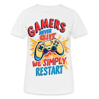 Gamers Never Quit - Women's Breathable T-Shirt - white - Front - AI Model Female 172 dark (172cm)