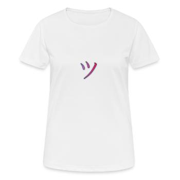 Lächelndes Gesicht schräger Mund Fröhlich - Frauen T-Shirt atmungsaktiv - Weiß - Vorne - AI Model Female 172 dark (172cm)