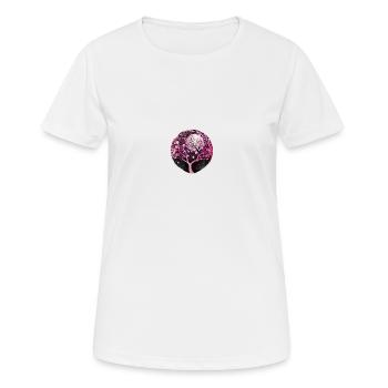 Nature Geometry Cherry Blossom - Frauen T-Shirt atmungsaktiv - Weiß - Vorne - AI Model Female 172 dark (172cm)