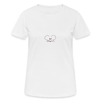 Maus mit roter Herz-Nase. süß - Frauen T-Shirt atmungsaktiv - Weiß - Vorne - AI Model Female 172 dark (172cm)