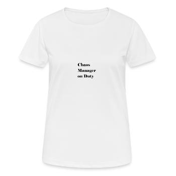 Gestionnaire du chaos - T-shirt respirant Femme - blanc - Devant - AI Model Female 172 dark (172cm)