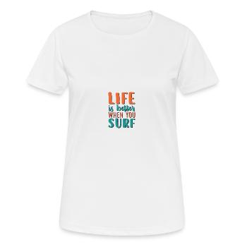 Wassersport - Frauen T-Shirt atmungsaktiv - Weiß - Vorne - AI Model Female 172 dark (172cm)