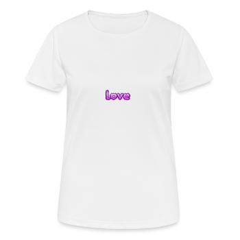 Text Love - Frauen T-Shirt atmungsaktiv - Weiß - Vorne - AI Model Female 172 dark (172cm)