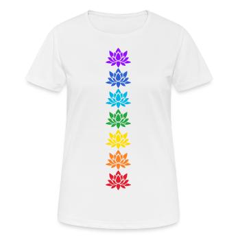 Lotus Blossoms Chakras Yoga Chakra Lotus Flower - Women's Breathable T-Shirt - white - Front - AI Model Female 172 dark (172cm)