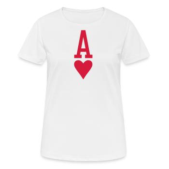 Poker Playing Card Heart As - Women's Breathable T-Shirt - white - Front - AI Model Female 172 dark (172cm)