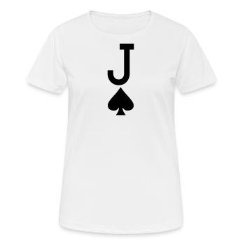 Poker Spielkarte - Pik Bube / Joker - Frauen T-Shirt atmungsaktiv - Weiß - Vorne - AI Model Female 172 dark (172cm)