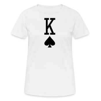 Poker Spielkarte - Pik König - Frauen T-Shirt atmungsaktiv - Weiß - Vorne - AI Model Female 172 dark (172cm)