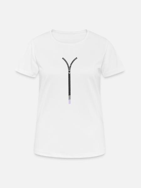 ZIP fastener - Women's Breathable T-Shirt - white