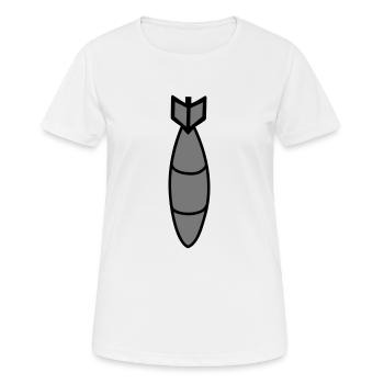 bombardieren fliegerbombe abwerfen bomber atombomb - Frauen T-Shirt atmungsaktiv - Weiß - Vorne - AI Model Female 172 dark (172cm)