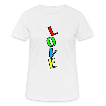 love - T-shirt respirant Femme - blanc - Devant - AI Model Female 172 dark (172cm)