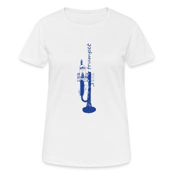 trompete - Frauen T-Shirt atmungsaktiv - Weiß - Vorne - AI Model Female 172 dark (172cm)