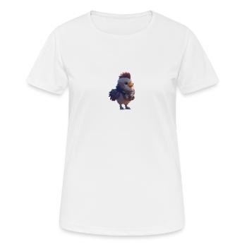 Poulet fou - T-shirt respirant Femme - blanc - Devant - AI Model Female 172 dark (172cm)