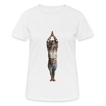 Tiger - Frauen T-Shirt atmungsaktiv - Weiß - Vorne - AI Model Female 172 dark (172cm)