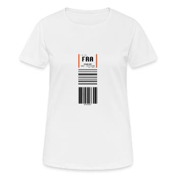Flughafen Frankfurt FRA - Frauen T-Shirt atmungsaktiv - Weiß - Vorne - AI Model Female 172 dark (172cm)