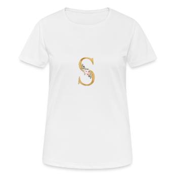 Personalisierbar Monogramm S Floral - Frauen T-Shirt atmungsaktiv - Weiß - Vorne - AI Model Female 172 dark (172cm)