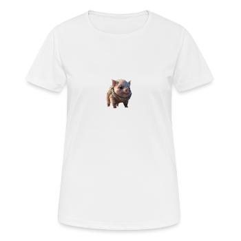 Süßes Weltraum Schwein - Frauen T-Shirt atmungsaktiv - Weiß - Vorne - AI Model Female 172 dark (172cm)