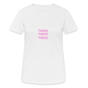 happy shirt - Frauen T-Shirt atmungsaktiv - Weiß - Vorne - AI Model Female 172 dark (172cm)