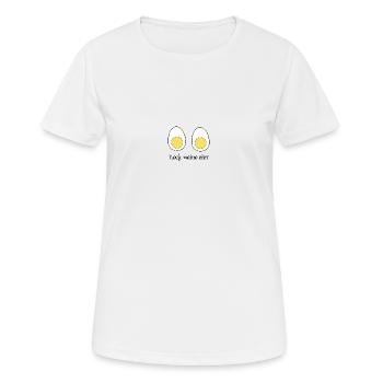 Leck meine eier - Frauen T-Shirt atmungsaktiv - Weiß - Vorne - AI Model Female 172 dark (172cm)