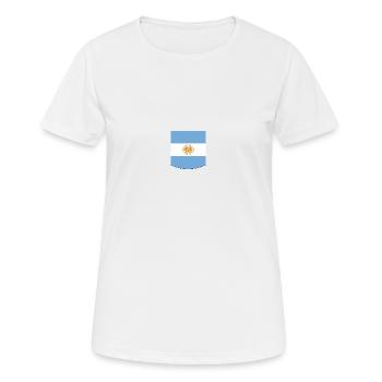 Argentinien - Brusttasche - Frauen T-Shirt atmungsaktiv - Weiß - Vorne - AI Model Female 172 dark (172cm)
