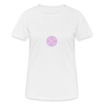Labyrinth von Chartres purple - Frauen T-Shirt atmungsaktiv - Weiß - Vorne - AI Model Female 172 dark (172cm)