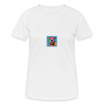 Chien Pop Art - T-shirt respirant Femme - blanc - Devant - AI Model Female 172 dark (172cm)
