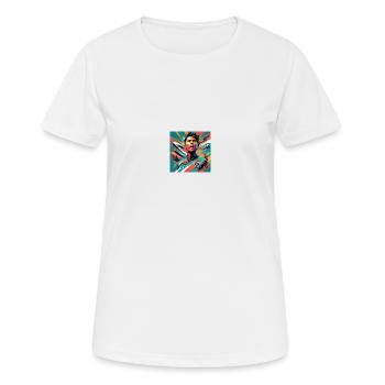 Fußball Emotion - Frauen T-Shirt atmungsaktiv - Weiß - Vorne - AI Model Female 172 dark (172cm)
