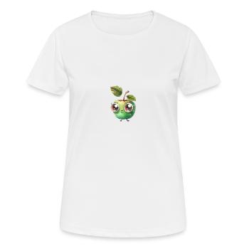 Putziger Apfel Charakter mit Kulleraugen - Frauen T-Shirt atmungsaktiv - Weiß - Vorne - AI Model Female 172 dark (172cm)